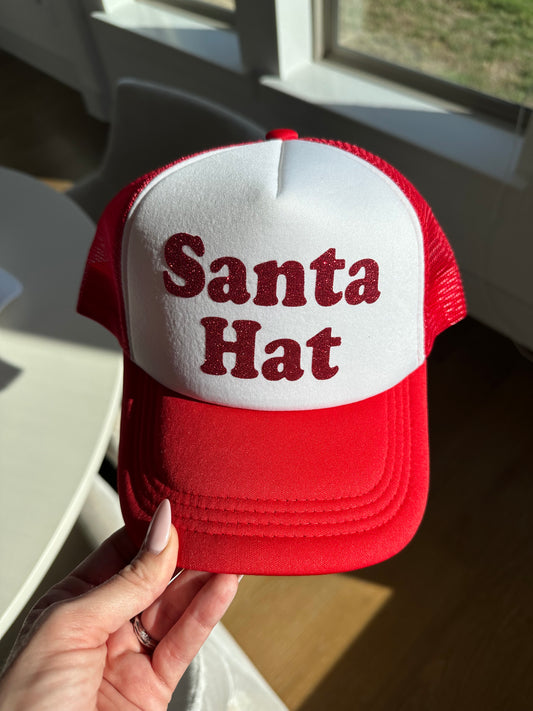 Santa Hat - red and white