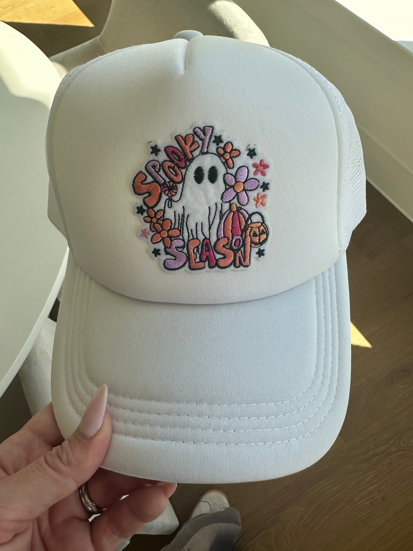 Spooky Season Solid White Hat