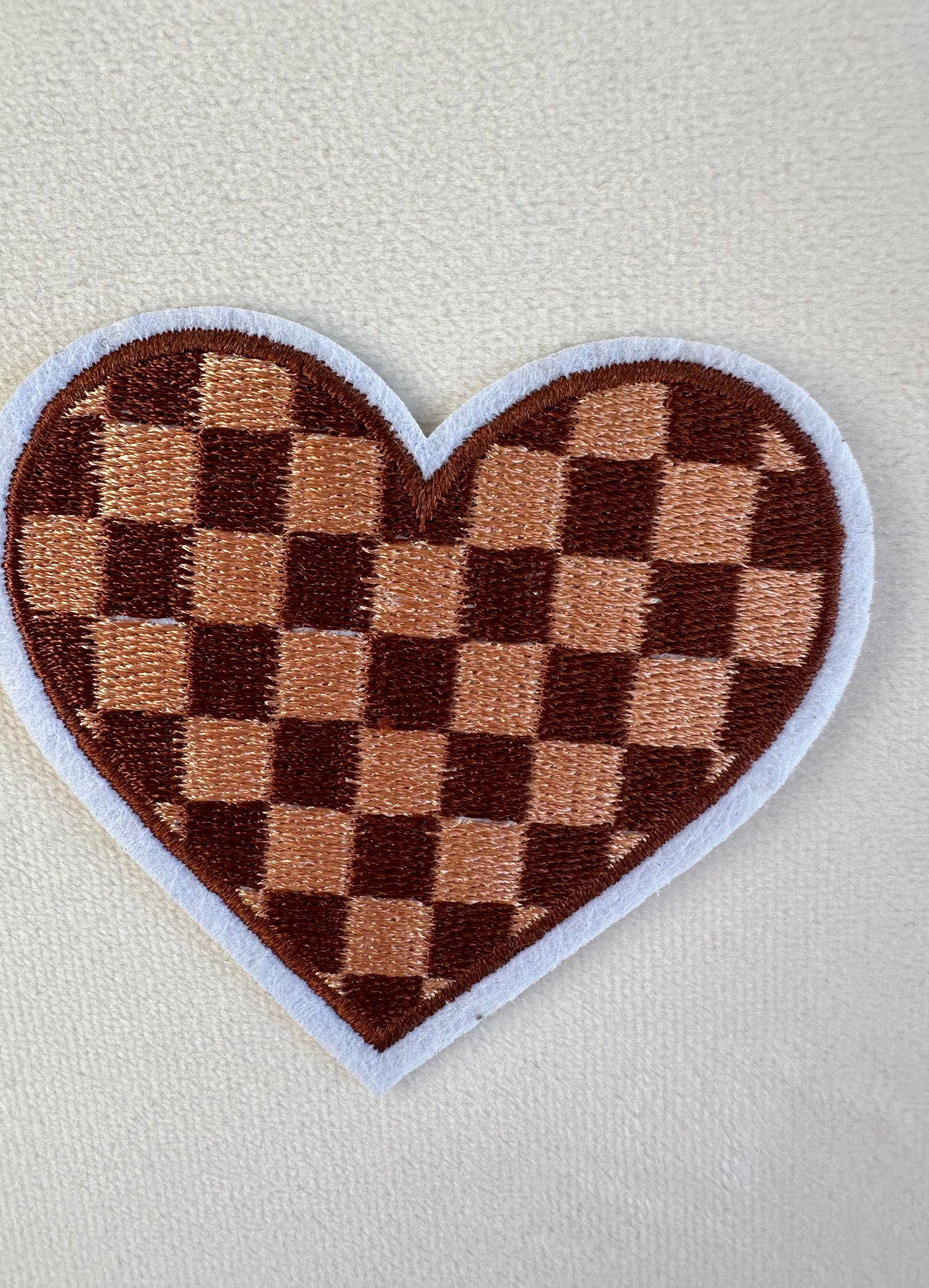 Medium Brown Checkered Heart