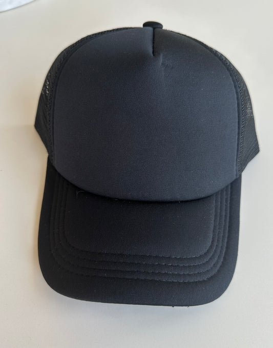 Solid Black Trucker Hat