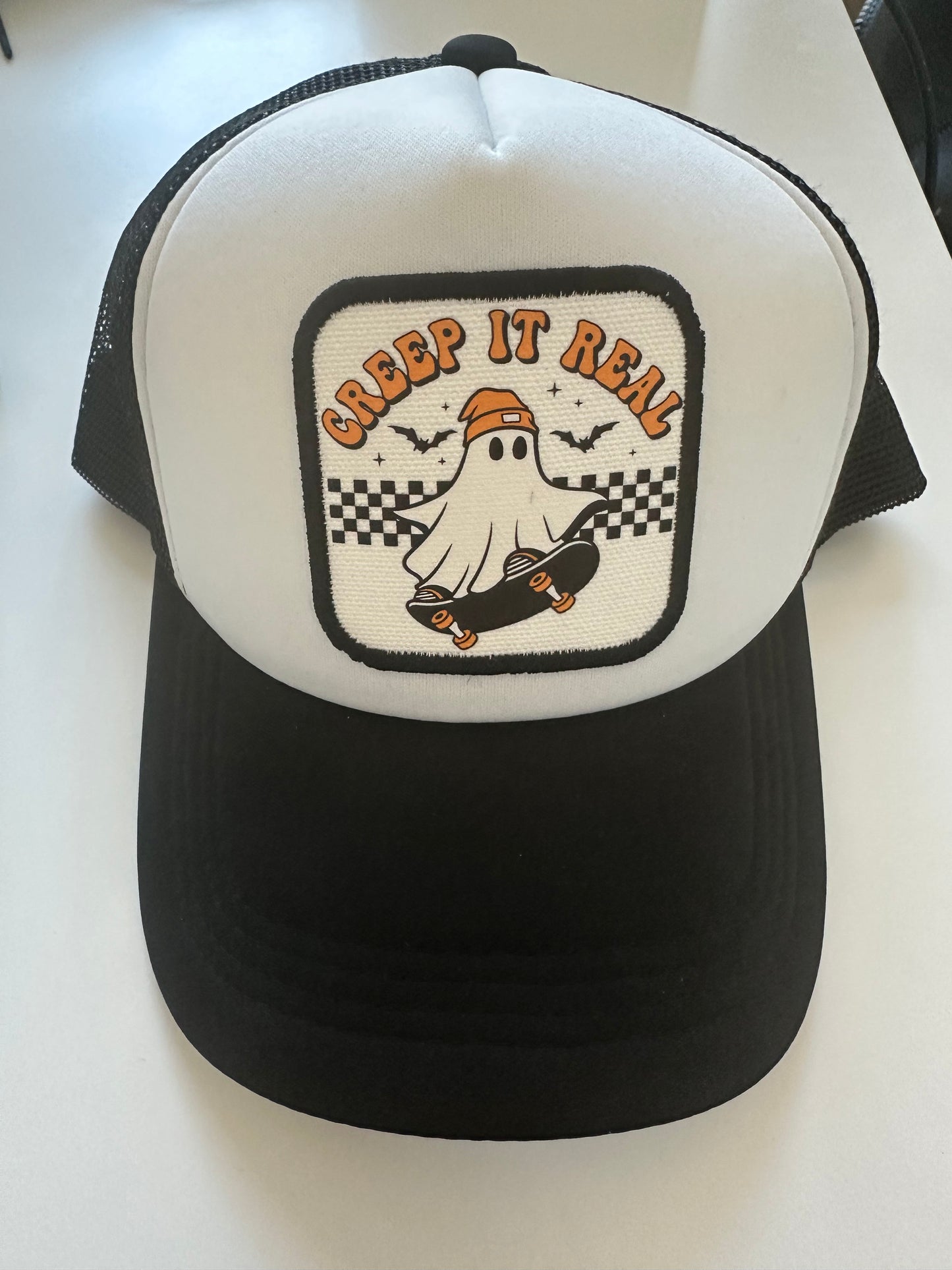 Creep it Real black and white trucker