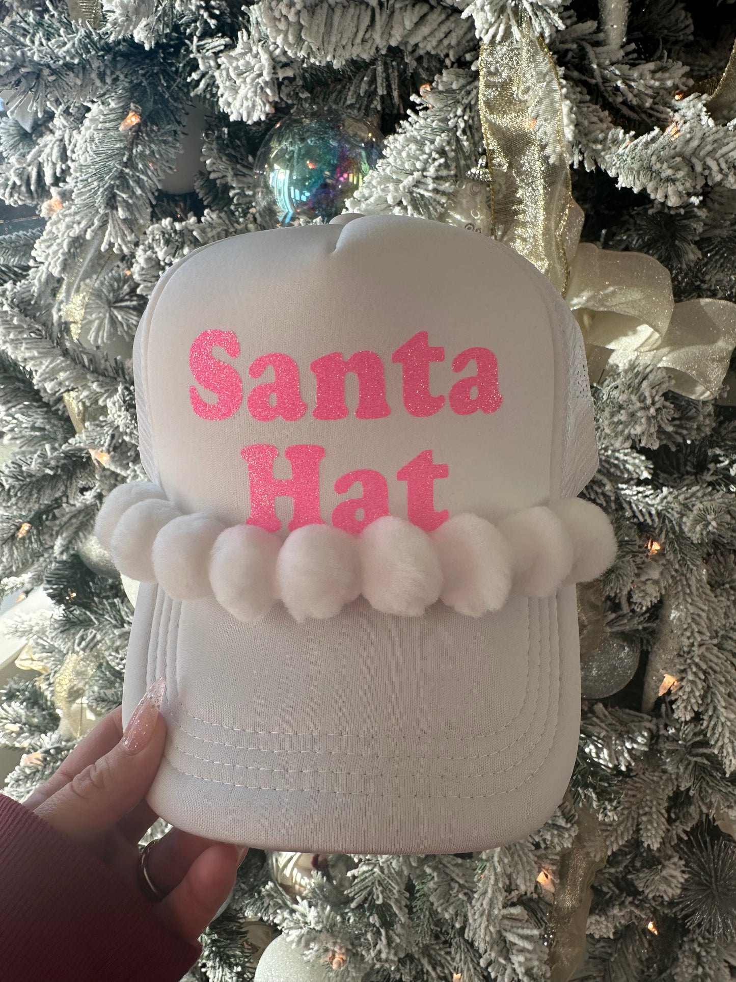 Santa Hat with Puff Rope