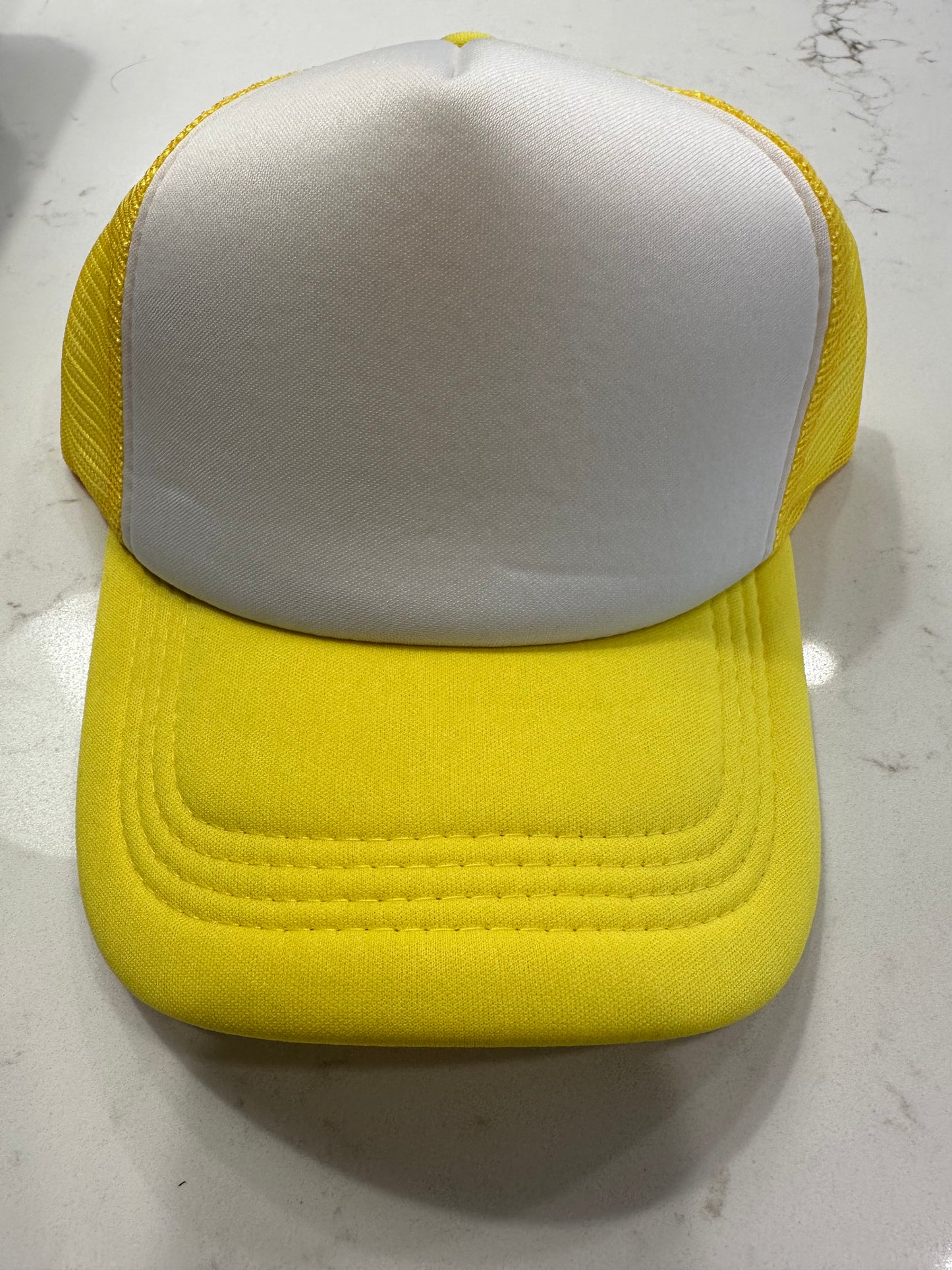 Yellow and White Trucker