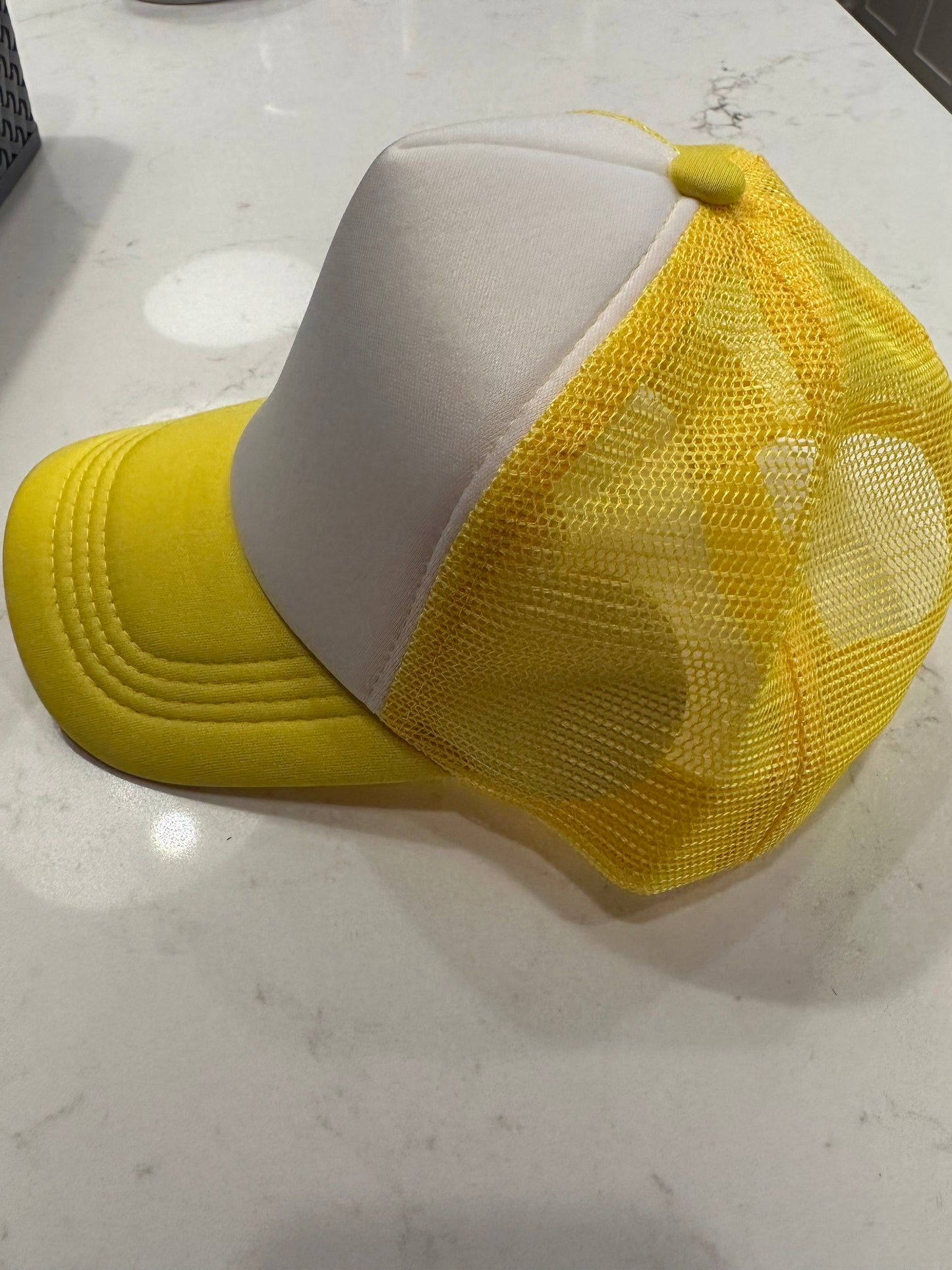 Yellow and White Trucker