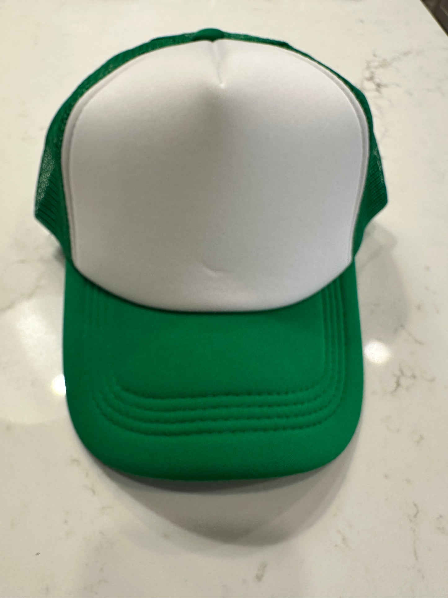 Green and White Trucker