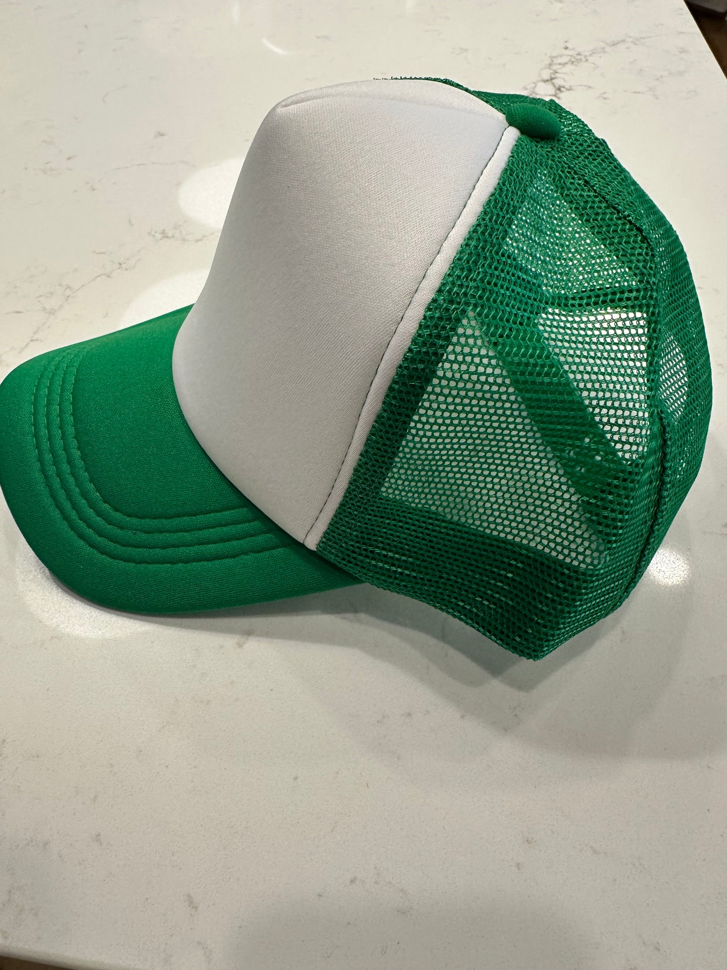 Green and White Trucker