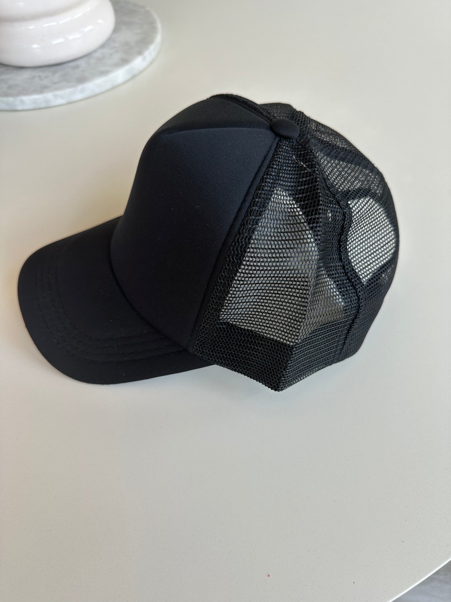 Solid Black Trucker Hat